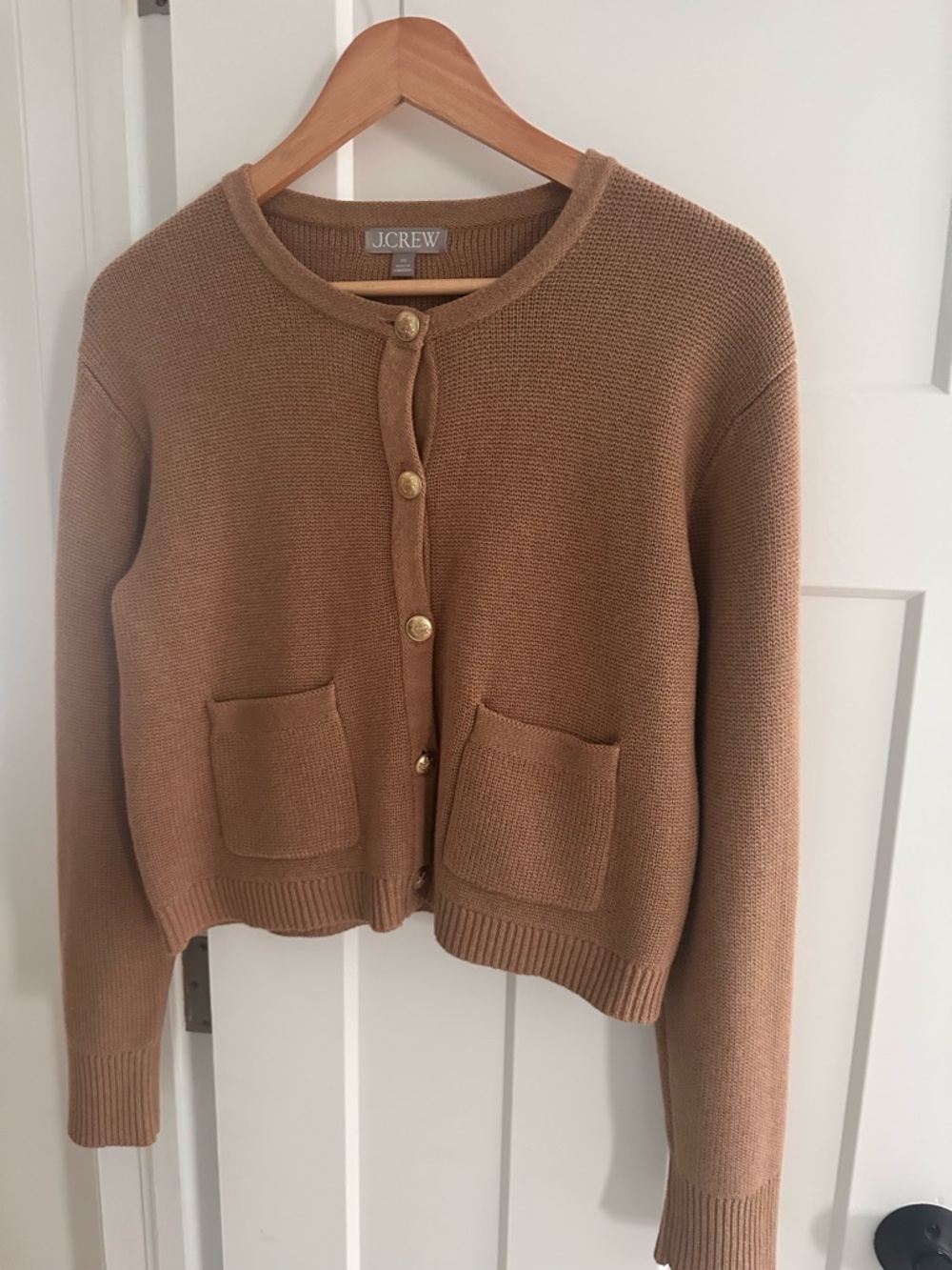 J. Crew Camel/Tan Button-Front Knit Cardigan